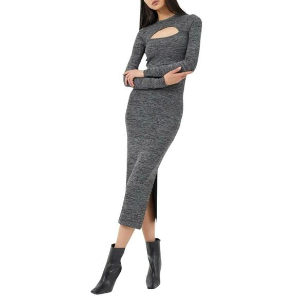 NWT French Connection Women's Black Charcoal Cutout Bodycon Dress Size XS - Picture 1 of 9